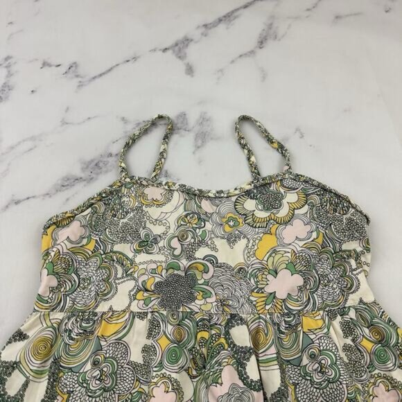 Liberty of London Target Girls Sundress Size XL Green Yellow Floral Pockets - Picture 3 of 12